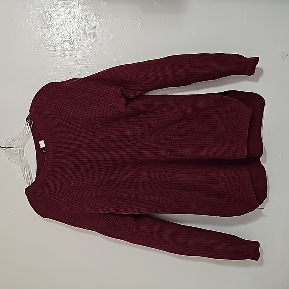 Vintage Divided Burgundy Sweater Size XS